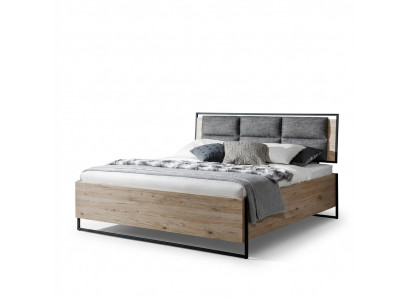 Łóżko Beżowe Loft Design Nowoczesne Łóżko Podwójne Sypialnia Eleganckie Meble Nowe