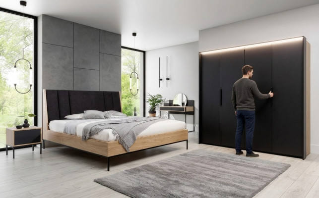 Szafa Czarny Luksusowe Drewno Sypialnia Elegancka Szafa Design Modern