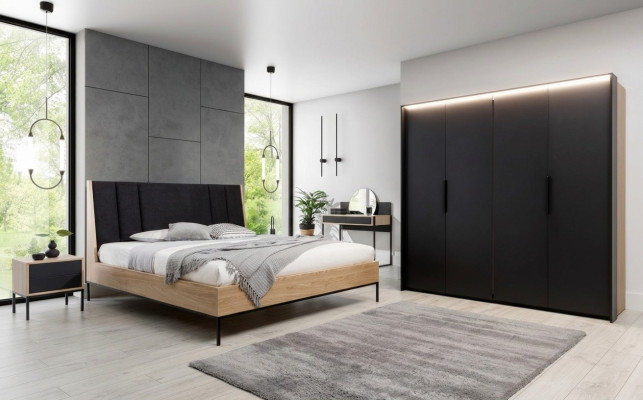 Szafa Czarny Luksusowe Drewno Sypialnia Elegancka Szafa Design Modern