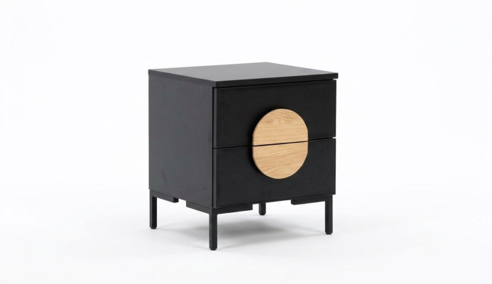 Stolik nocny Szary Sypialnia Elegantes Tabela Luxury Drewno Meble Stolik