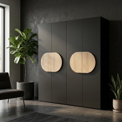 Szafa Szara Luksusowe Drewno Sypialnia Szafa Design Szafa Szafa