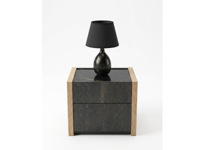 Stolik nocny Beż Sypialnia Elegancki design Luksusowe Drewno Drewno Szafki nocne
