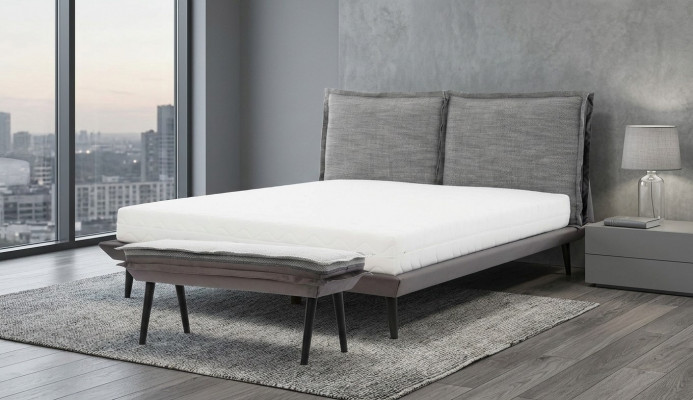 Łóżko Szare Piękny Design Nowoczesne Luksusowe łóżko Sypialnia Eleganckie Meble