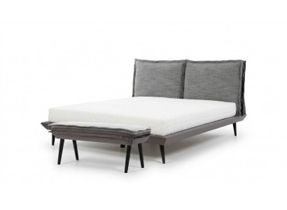 Łóżko Szare Piękny Design Nowoczesne Luksusowe łóżko Sypialnia Eleganckie Meble
