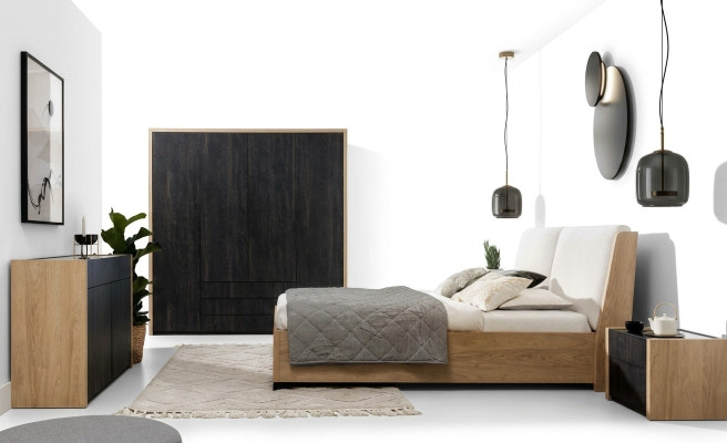 Szafa Czarny Drewno Sypialnia Design Nowoczesne Meble Szafa Szafa