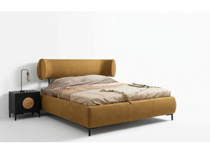 Łóżko Żółte Piękny Design Nowoczesne Sypialnia Łóżko Podwójne Eleganckie Meble