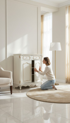 Kredens Biały Sypialnia Elegancki Design Klasyczny Kredens Luksusowe Drewno Nowość