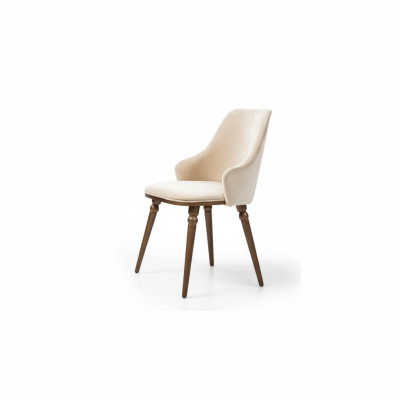 Luksusowy Krzesło Nowoczesny Fotel Krzesła Podkładka Metal Drewno Włókienniczy New Beige