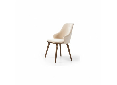 Luksusowy Krzesło Nowoczesny Fotel Krzesła Podkładka Metal Drewno Włókienniczy New Beige