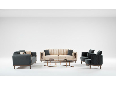 Zestaw sofowy Aksamit Materiał Zestaw Sofa Sofa Podkładka Meble 4-szt. Obcios
