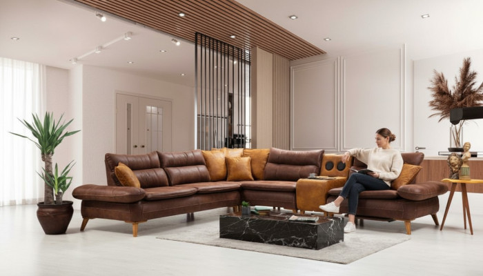 Wielofunkcyjna sofa Bluetooth Narożnikowa kanapa Dźwięk System Żywy krajobraz