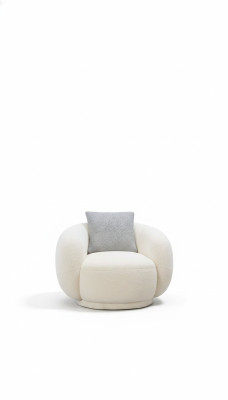 Nowoczesny Okrągły Fotel Beżowy Lounge Meble Club Furnishings Design Fotel
