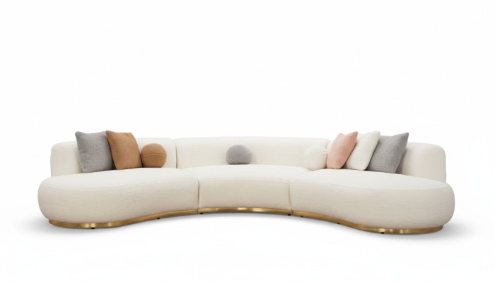 Żywy krajobraz Kanapa xxl Sofa Duża Kanapa Owalny Zestaw narożny Sofa materiałowa