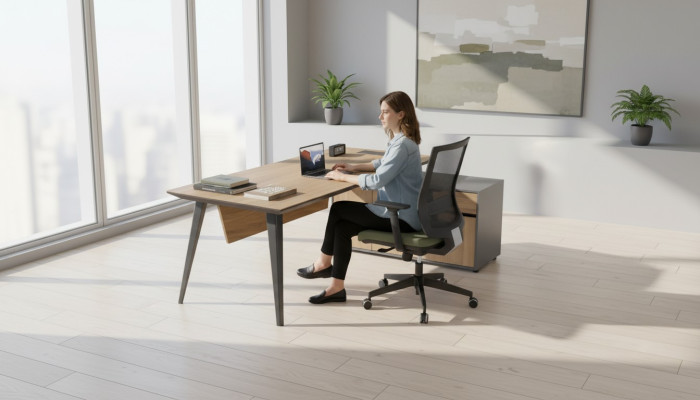 Biurko narożne Office Tabela Duży Boss stoły Biurko Meble Braun