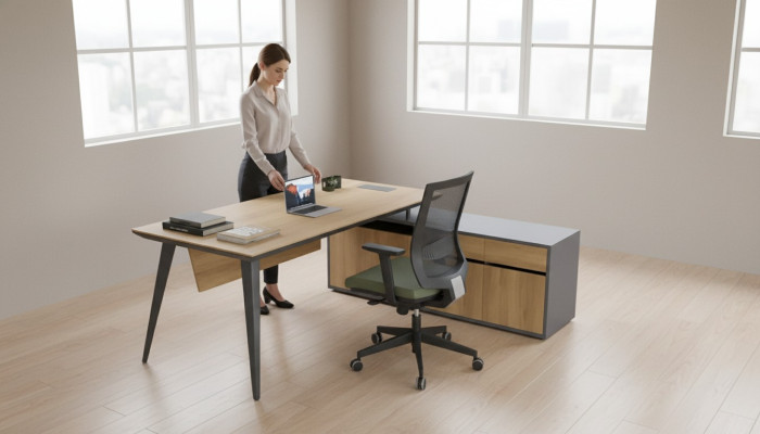 Biurko narożne Office Tabela Braun Duży Boss stoły Biurko Meble