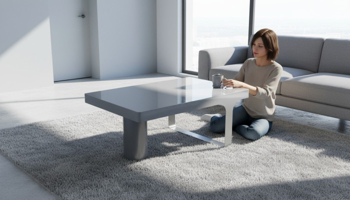 Luksusowy stolik kawowy do biura, designerskie meble Tabela Stoliki boczne Drewno Grey