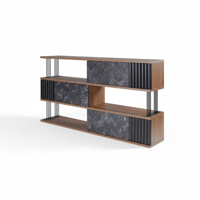 Szafka na dokument Półki Drewno Design Nowość Szafa Office System Meble Meble
