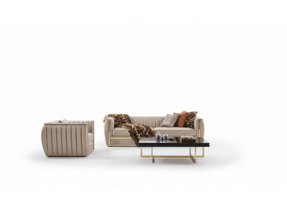 Design Zestaw sofowy 3+1 stolik kawowy Couch Podkładka Kolor beżowa sofa nowość