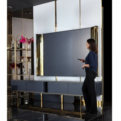rtv szafka pod telewizor komoda salon nowoczesny design Drewno Czarny