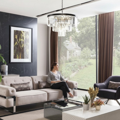 Designerska sofa do salonu 3 miejsce do siedzenia Podkładka trzyosobowa kanapa sofy beżowa