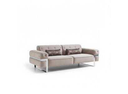 Designerska sofa do salonu 3 miejsce do siedzenia Podkładka trzyosobowa kanapa sofy beżowa