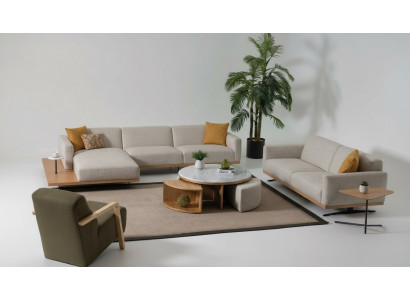 Narożnikowa kanapa Sofa w kształcie litery L Fotel stolik kawowy Stolik Podkładka