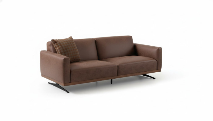 Nowoczesna skórzana sofa sofa 3 miejsce do siedzenia designerska kanapa Żywy krajobraz brązowy