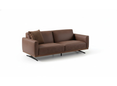 Nowoczesna skórzana sofa sofa 3 miejsce do siedzenia designerska kanapa Żywy krajobraz brązowy