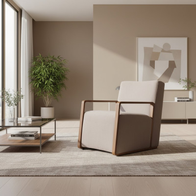 Fotel 1 miejsce do siedzenia Sofa Włókienniczy Materiał Kanapy Podkładka Design Meble New Grey