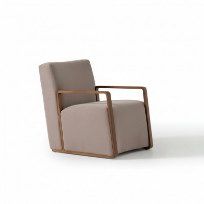 Fotel 1 miejsce do siedzenia Sofa Włókienniczy Materiał Kanapy Podkładka Design Meble New Grey