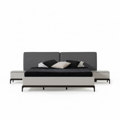 Nowoczesny Luksusowy Zestaw Sypialnia Łóżko + 2x Stolik nocny Hotelowe Meble łóżka Loft