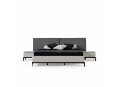 Nowoczesny Luksusowy Zestaw Sypialnia Łóżko + 2x Stolik nocny Hotelowe Meble łóżka Loft