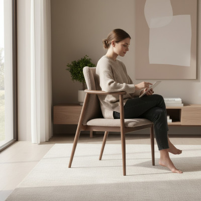 jadalnia Krzesło Design Podkładka Materiał Włókienniczy Style Nowoczesny fotel Fotel