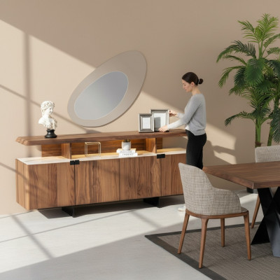 Dwuczęściowy luksusowy kredens Drewno Kredens Szafa Kredens Design Meble