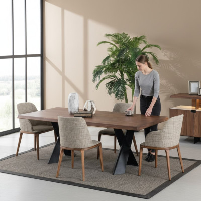 Drewno jadalnia Design Meble Nowoczesna grupa krzeseł Tabela 4x Krzesła zestaw 5 sztuk.