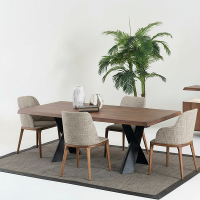 Drewno jadalnia Design Meble Nowoczesna grupa krzeseł Tabela 4x Krzesła zestaw 5 sztuk.