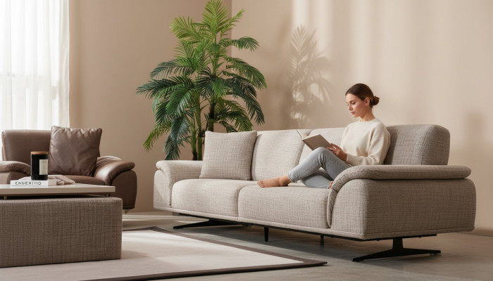 Sofa do Salonu 3 Miejsca Design Luksusowa Podkładka Couch Nowoczesne Sofy 250cm
