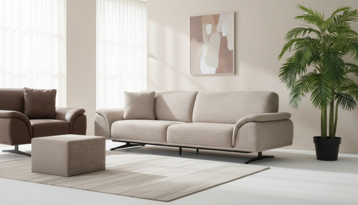 Sofa do Salonu 3 Miejsca Design Luksusowa Podkładka Couch Nowoczesne Sofy 250cm