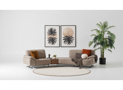 Sofa do salonu 5 Siedziba Włókienniczy Sofa Podkładka Sofy Nowa brązowa