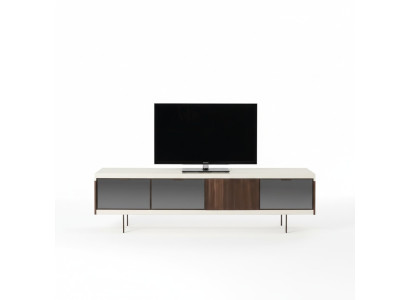 Szafka niska rtv Półka Kredens rtv Design Luxury Drewno Biały Meble 225cm