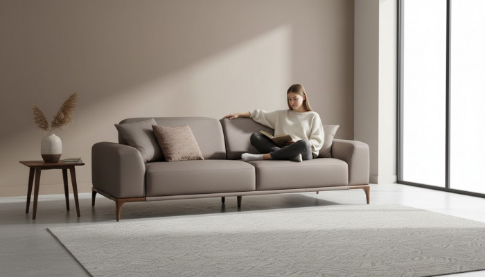 Sofa do salonu kanapa trzyosobowa designerska luksusowa kanapa Meble brązowa