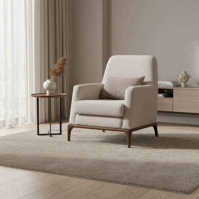 Design Sofa Fotel Couch Podkładka Luksusowe kanapy włókiennicze 1 miejsce siedzące nowe szare