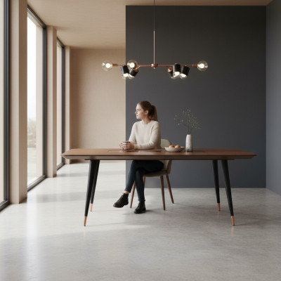 Stół obiadowy Nowoczesna jadalnia salon Kuchnia Design Tabela Stal nierdzewna