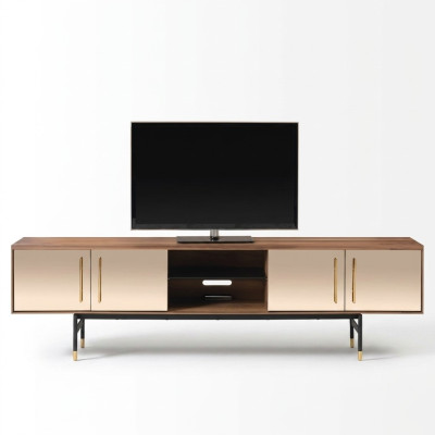 Szafka niska rtv Półka kredens brązowy rtv design luksusowe Drewno Meble 260cm