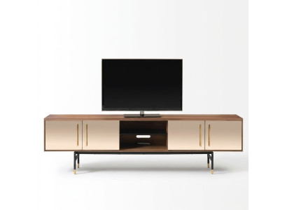 Szafka niska rtv Półka kredens brązowy rtv design luksusowe Drewno Meble 260cm