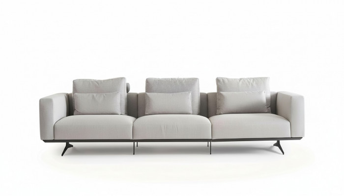 Projekt salonu Zestaw sofowy 4-miejsce do siedzenia Kanapa Biała sofa tapicerowana Nowość