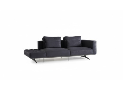 Design Zestaw sofowy 3 miejsce do siedzenia Włókienniczy Couch Podkładka Sofa Kanapy Czarny