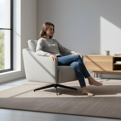 Fotel Design Podkładka Kanapa Kanapy Sofy Włókiennicze Styl Nowoczesny Nowy Szary