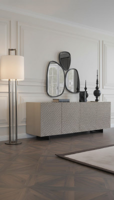 Pokój dzienny Lustro Kredens Szafa Noble Design Luxury 2-częściowy. nowy beż