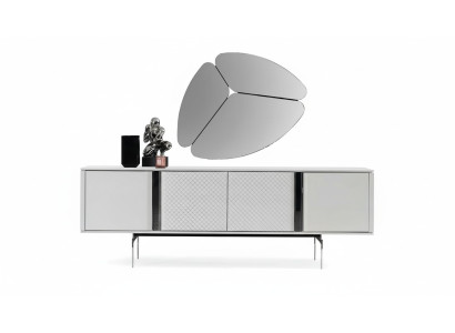 Nowoczesny Salon Lustro Kredens Szafa Noble Design Luksus Nowy Szary 2 Sztuki